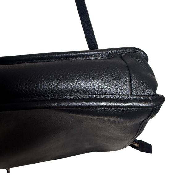 Longchamp Foulonné Medium Leather Crossbody Bag – Black Pebbled Leather Handbag - Picture 7 of 12